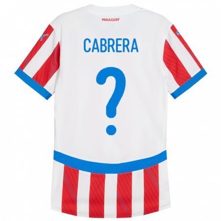 Kandiny Kinder Paraguay Ivan Cabrera #0 Weiß Rot Heimtrikot Trikot 24-26 T-Shirt