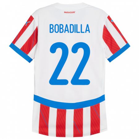 Kandiny Kinder Paraguay Dylan Bobadilla #22 Weiß Rot Heimtrikot Trikot 24-26 T-Shirt