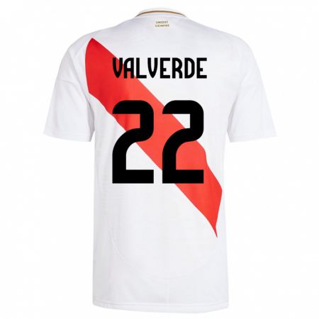 Kandiny Kinder Peru Malena Valverde #22 Weiß Heimtrikot Trikot 24-26 T-Shirt