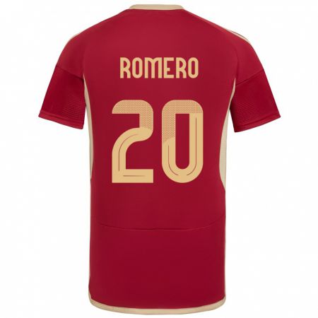 Kandiny Kinder Venezuela Andrés Romero #20 Burgund Heimtrikot Trikot 24-26 T-Shirt