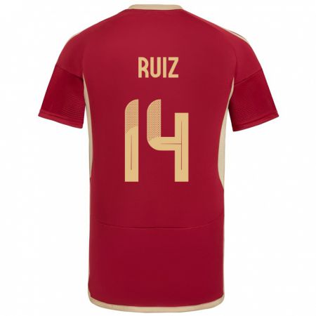 Kandiny Kinder Venezuela Maicol Ruiz #14 Burgund Heimtrikot Trikot 24-26 T-Shirt