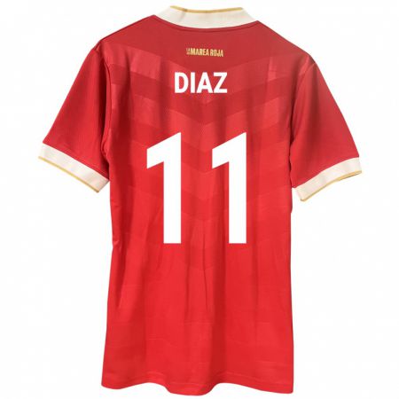 Kandiny Kinder Panama Ismael Díaz #11 Rot Heimtrikot Trikot 24-26 T-Shirt