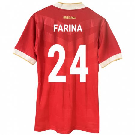 Kandiny Kinder Panama Edgardo Fariña #24 Rot Heimtrikot Trikot 24-26 T-Shirt