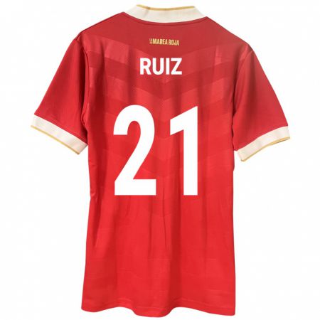 Kandiny Kinder Panama Alberto Ruiz #21 Rot Heimtrikot Trikot 24-26 T-Shirt