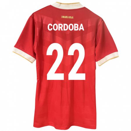 Kandiny Kinder Panama Farissa Córdoba #22 Rot Heimtrikot Trikot 24-26 T-Shirt