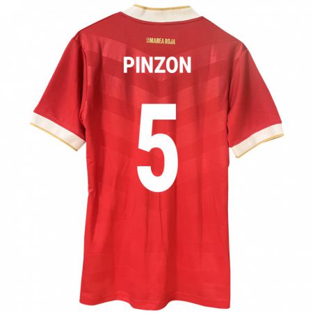 Kandiny Kinder Panama Yomira Pinzón #5 Rot Heimtrikot Trikot 24-26 T-Shirt