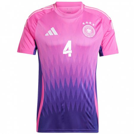 Kandiny Kinder Deutschland Matthias Ginter #4 Pink Lila Auswärtstrikot Trikot 24-26 T-Shirt