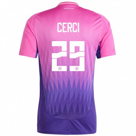 Kandiny Kinder Deutschland Selina Cerci #29 Pink Lila Auswärtstrikot Trikot 24-26 T-Shirt