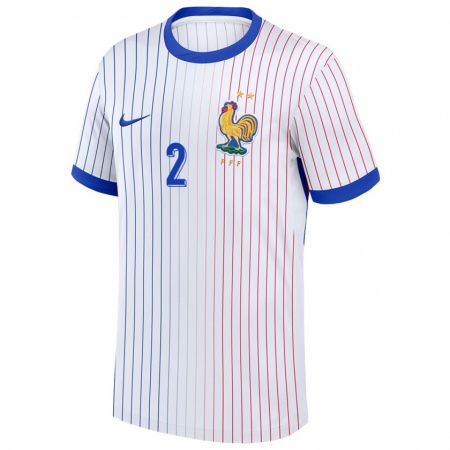 Kandiny Kinder Frankreich Wesley Fofana #2 Weiß Auswärtstrikot Trikot 24-26 T-Shirt