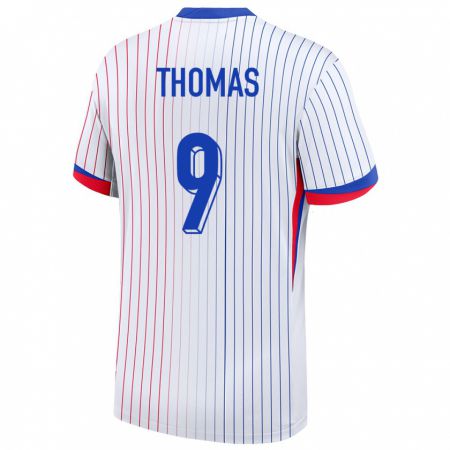 Kandiny Kinder Frankreich Lindsey Thomas #9 Weiß Auswärtstrikot Trikot 24-26 T-Shirt