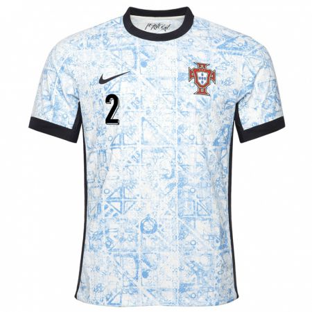 Kandiny Kinder Portugal Martim Fernandes #2 Cremeblau Auswärtstrikot Trikot 24-26 T-Shirt