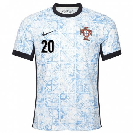 Kandiny Kinder Portugal Kika Nazareth #20 Cremeblau Auswärtstrikot Trikot 24-26 T-Shirt