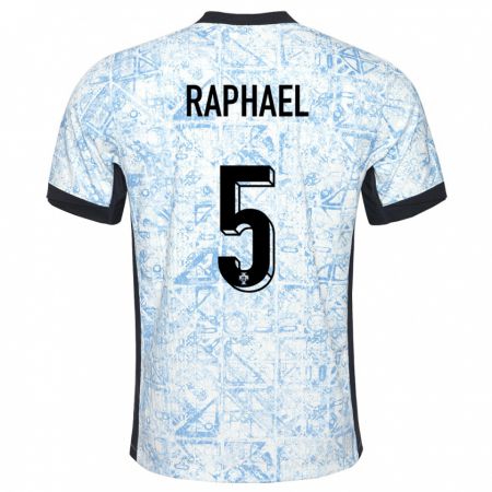 Kandiny Kinder Portugal Raphael Guerreiro #5 Cremeblau Auswärtstrikot Trikot 24-26 T-Shirt