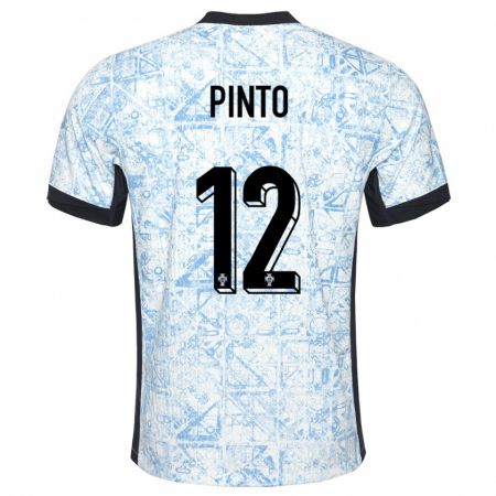 Kandiny Kinder Portugal Diogo Pinto #12 Cremeblau Auswärtstrikot Trikot 24-26 T-Shirt