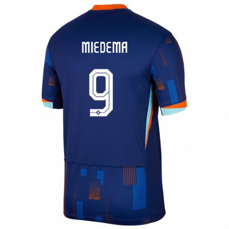 Kandiny Kinder Niederlande Vivianne Miedema #9 Blau Auswärtstrikot Trikot 24-26 T-Shirt