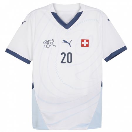 Kandiny Kinder Schweiz Fabienne Humm #20 Weiß Auswärtstrikot Trikot 24-26 T-Shirt