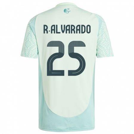 Kandiny Kinder Mexiko Roberto Alvarado #25 Leinengrün Auswärtstrikot Trikot 24-26 T-Shirt