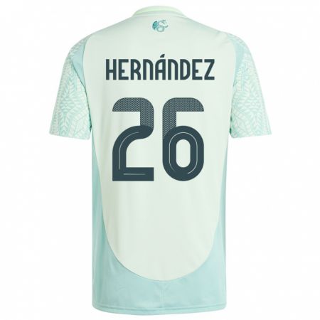 Kandiny Kinder Mexiko Nicolette Hernandez #26 Leinengrün Auswärtstrikot Trikot 24-26 T-Shirt