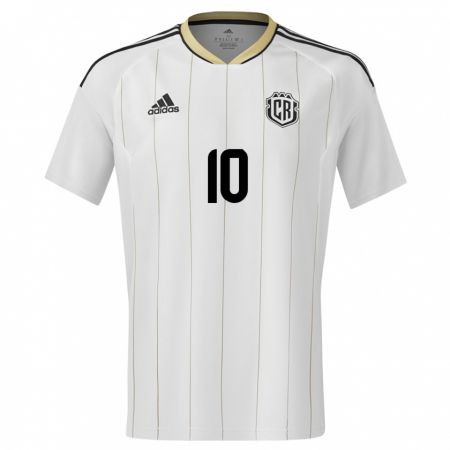 Kandiny Kinder Costa Rica Bryan Ruiz #10 Weiß Auswärtstrikot Trikot 24-26 T-Shirt