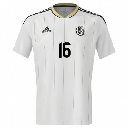 Kandiny Kinder Costa Rica Katherine Alvarado #16 Weiß Auswärtstrikot Trikot 24-26 T-Shirt