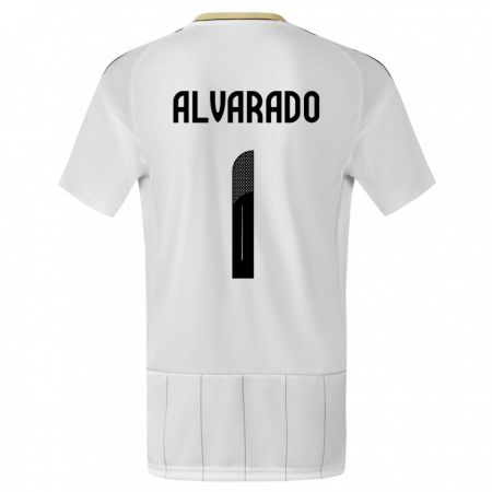 Kandiny Kinder Costa Rica Esteban Alvarado #1 Weiß Auswärtstrikot Trikot 24-26 T-Shirt