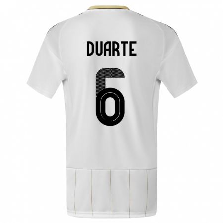 Kandiny Kinder Costa Rica Oscar Duarte #6 Weiß Auswärtstrikot Trikot 24-26 T-Shirt