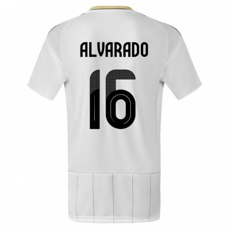 Kandiny Kinder Costa Rica Katherine Alvarado #16 Weiß Auswärtstrikot Trikot 24-26 T-Shirt