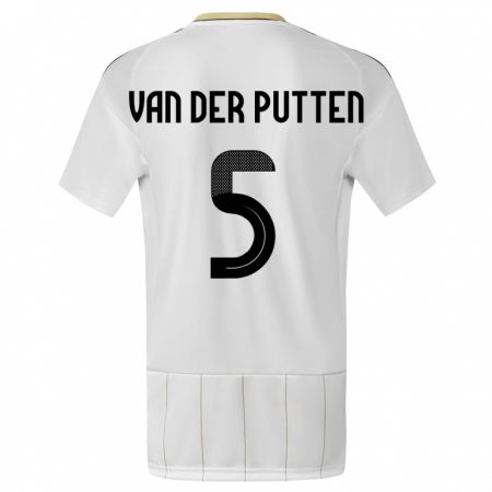 Kandiny Kinder Costa Rica Santiago Van Der Putten #5 Weiß Auswärtstrikot Trikot 24-26 T-Shirt