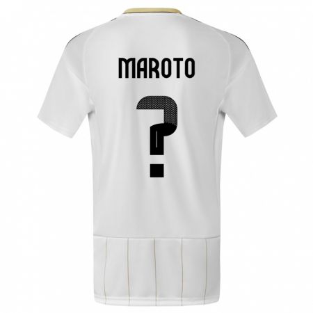 Kandiny Kinder Costa Rica Victor Maroto #0 Weiß Auswärtstrikot Trikot 24-26 T-Shirt