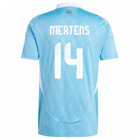 Kandiny Kinder Belgien Dries Mertens #14 Blau Auswärtstrikot Trikot 24-26 T-Shirt
