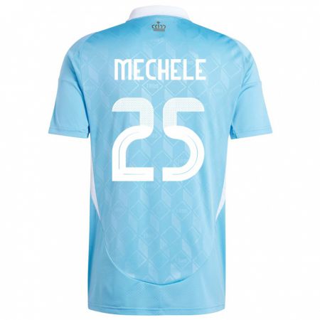 Kandiny Kinder Belgien Brandon Mechele #25 Blau Auswärtstrikot Trikot 24-26 T-Shirt