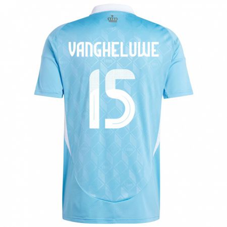 Kandiny Kinder Belgien Jody Vangheluwe #15 Blau Auswärtstrikot Trikot 24-26 T-Shirt