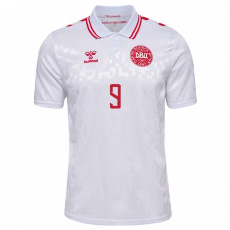 Kandiny Kinder Dänemark Nadia Nadim #9 Weiß Auswärtstrikot Trikot 24-26 T-Shirt