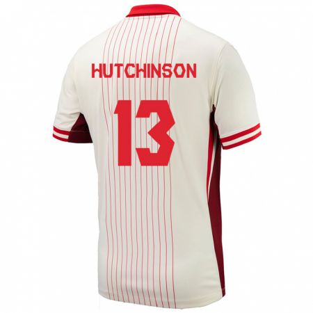 Kandiny Kinder Kanada Atiba Hutchinson #13 Weiß Auswärtstrikot Trikot 24-26 T-Shirt