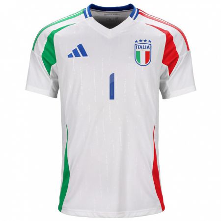 Kandiny Kinder Italien Alessandro Longoni #1 Weiß Auswärtstrikot Trikot 24-26 T-Shirt