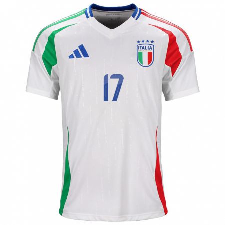 Kandiny Kinder Italien Gianluca Mancini #17 Weiß Auswärtstrikot Trikot 24-26 T-Shirt