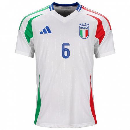 Kandiny Kinder Italien Federico Gatti #6 Weiß Auswärtstrikot Trikot 24-26 T-Shirt