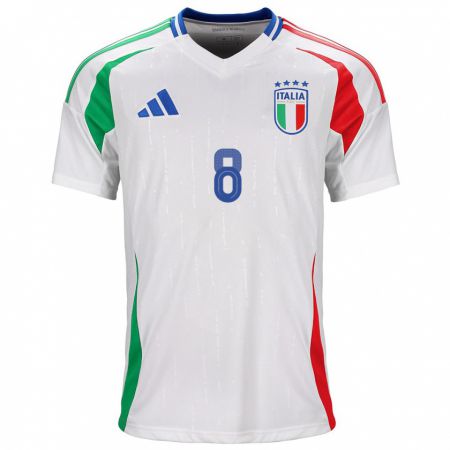 Kandiny Kinder Italien Christian Comotto #8 Weiß Auswärtstrikot Trikot 24-26 T-Shirt