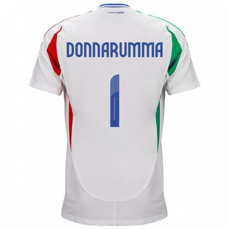 Kandiny Kinder Italien Gianluigi Donnarumma #1 Weiß Auswärtstrikot Trikot 24-26 T-Shirt