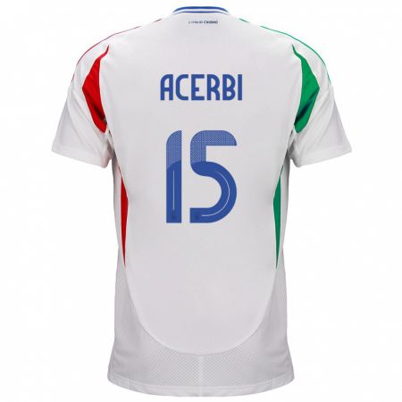 Kandiny Kinder Italien Francesco Acerbi #15 Weiß Auswärtstrikot Trikot 24-26 T-Shirt