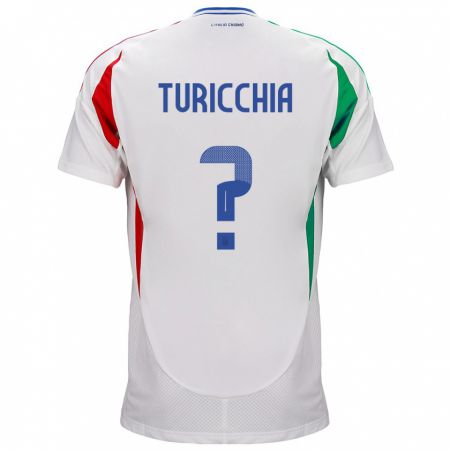 Kandiny Kinder Italien Riccardo Turicchia #0 Weiß Auswärtstrikot Trikot 24-26 T-Shirt