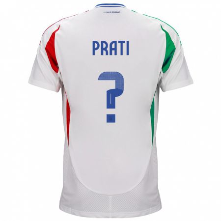 Kandiny Kinder Italien Matteo Prati #0 Weiß Auswärtstrikot Trikot 24-26 T-Shirt