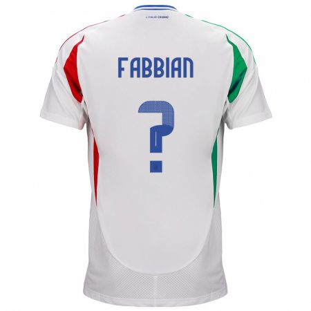 Kandiny Kinder Italien Giovanni Fabbian #0 Weiß Auswärtstrikot Trikot 24-26 T-Shirt