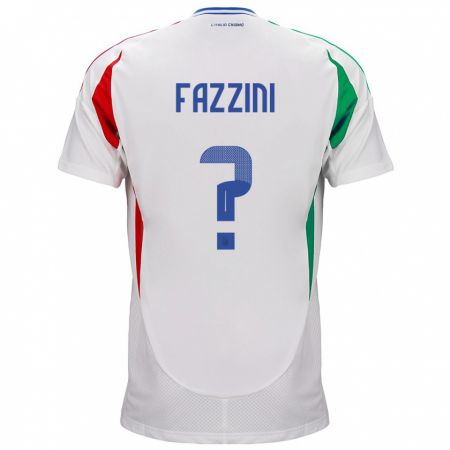 Kandiny Kinder Italien Jacopo Fazzini #0 Weiß Auswärtstrikot Trikot 24-26 T-Shirt