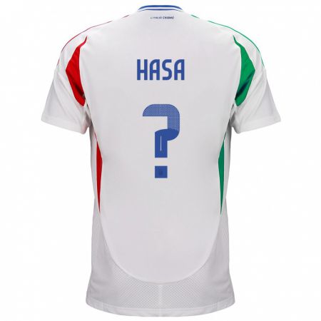 Kandiny Kinder Italien Luis Hasa #0 Weiß Auswärtstrikot Trikot 24-26 T-Shirt