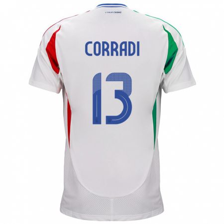 Kandiny Kinder Italien Christian Corradi #13 Weiß Auswärtstrikot Trikot 24-26 T-Shirt