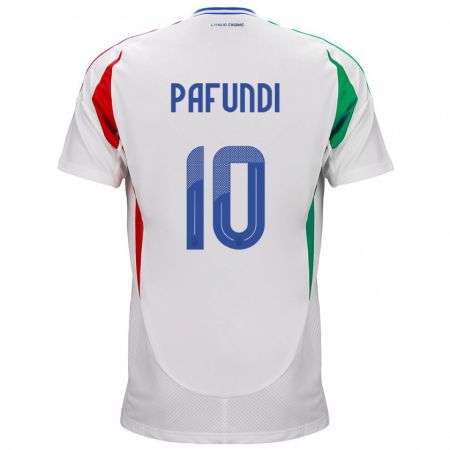 Kandiny Kinder Italien Simone Pafundi #10 Weiß Auswärtstrikot Trikot 24-26 T-Shirt