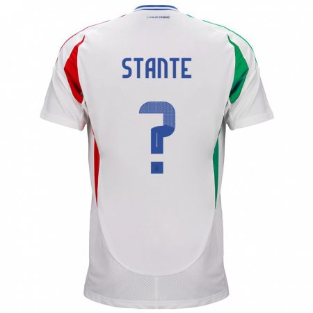 Kandiny Kinder Italien Francesco Stante #0 Weiß Auswärtstrikot Trikot 24-26 T-Shirt