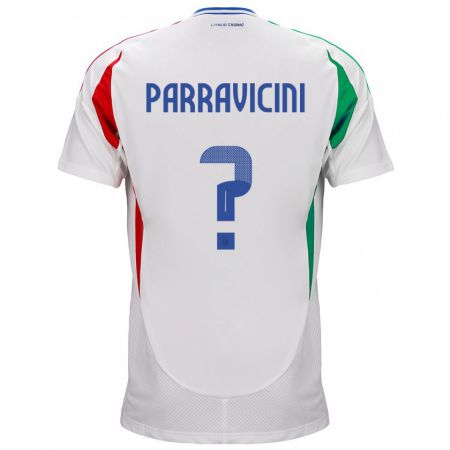 Kandiny Kinder Italien Fabio Parravicini #0 Weiß Auswärtstrikot Trikot 24-26 T-Shirt