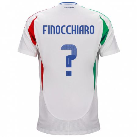 Kandiny Kinder Italien Gabriele Finocchiaro #0 Weiß Auswärtstrikot Trikot 24-26 T-Shirt